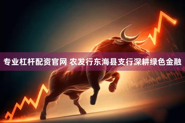 专业杠杆配资官网 农发行东海县支行深耕绿色金融